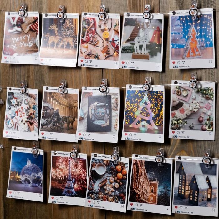 Гирлянда «Нить» 2 м роса с насадками «Прищепки-пингвин», IP20, серебристая нить, 20 LED, батарейки ААх2 (не в комплекте), свечение тёплое белое Гирлянда «Нить» 2 м роса с насадками «Прищепки-пингвин», IP20, серебристая нить, 20 LED, батарейки ААх2 (не в комплекте), свечение тёплое белое