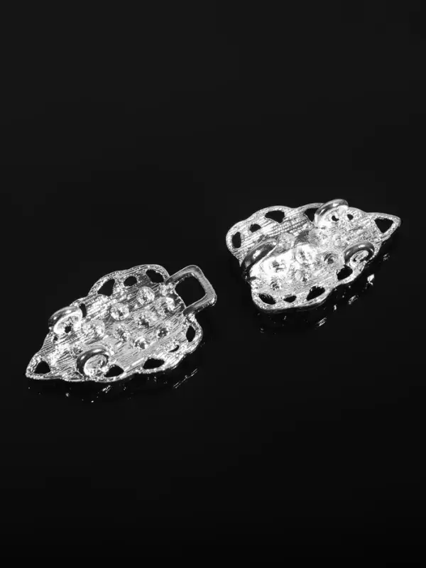 Декоративная застёжка, металлическая, 6&times;2 см, цвет серебряный