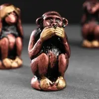 Набор фигурок гипс &laquo;Три мудрых обезьяны&raquo;, под бронзу, 6.5&times;3 см