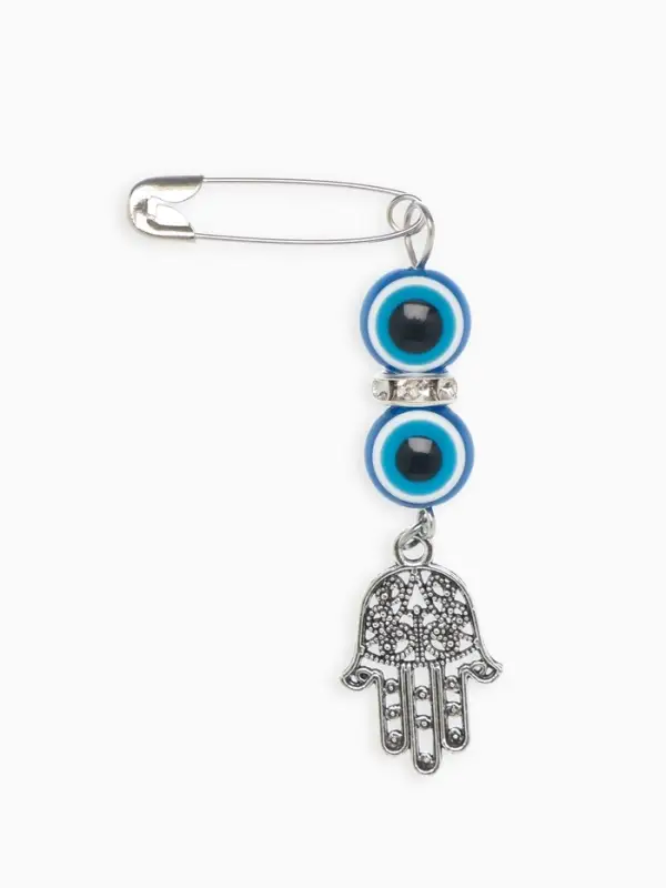 Булавка-оберег &laquo;Защита от сглаза&raquo;, 2.2 см, синяя в серебре