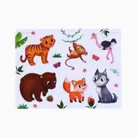 Игрушки - стикеры для купания в ванне &laquo;Зоопарк&raquo;, EVA, набор 12 шт.