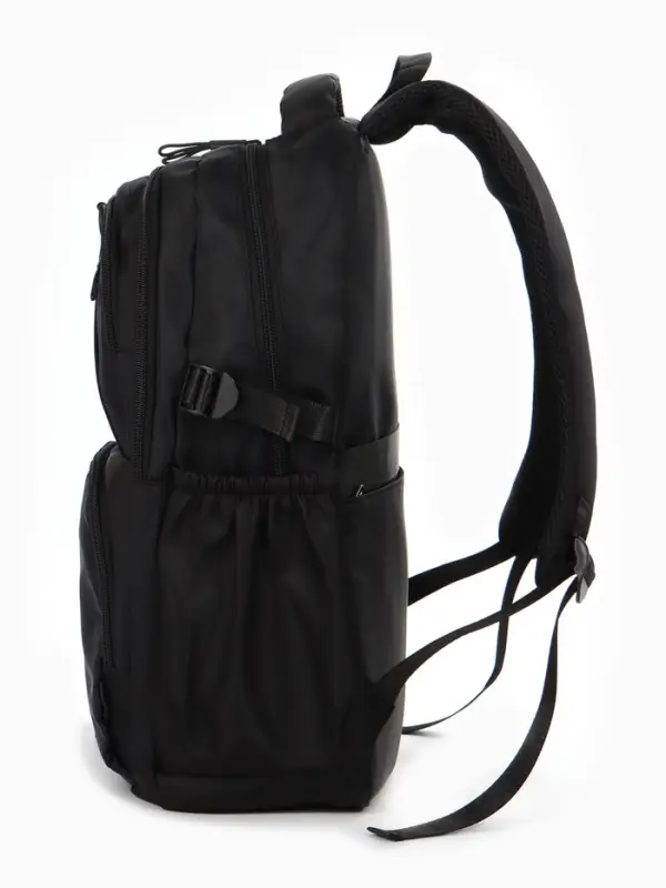 Рюкзак школьный, 33&times;14.5&times;46 см, 2 отделения, 6 карманов, чёрный