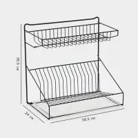 Посудосушитель настольный с поддоном, 38.5&times;38.5&times;24 см, черный