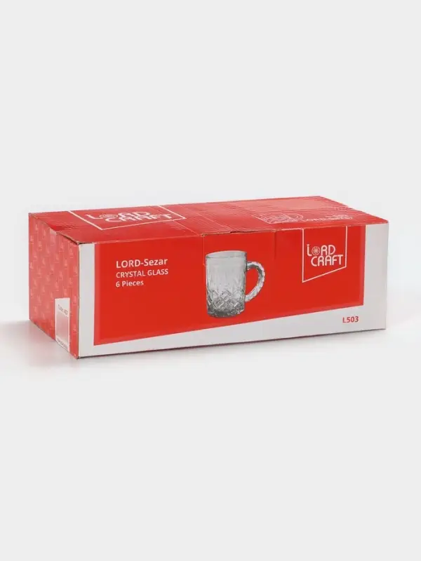 Набор кружек Lord-Sezar, 170 мл, 6 шт., стекло, прозрачный