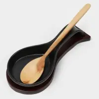 Подставка под ложку с поддоном Magistro &laquo;Галактика&raquo;, фарфор, 23.5&times;10.5&times;5 см, чёрная