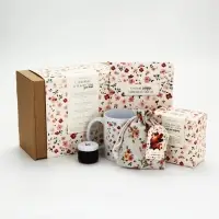 Гифтбокс с чаем, конфетами и еждневником "Цветочный паттерн"