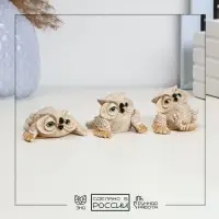 Набор фигурок &laquo;Три совы&raquo;, 3 шт., бежевые, 5 см