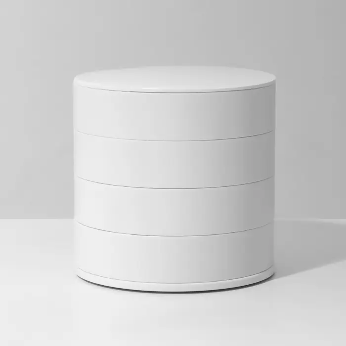 Шкатулка - органайзер для хранения украшений, 4 секции, 10&times;10&times;10 см, белая