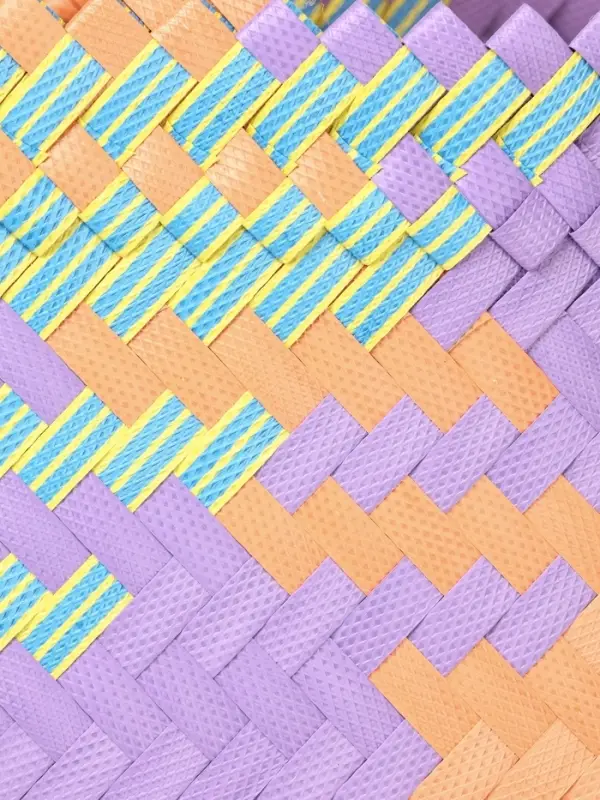 Сумка плетёная, 30&times;10&times;30 см, пластик, разноцветная