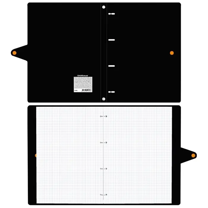 Тетрадь на кольцах ErichKrause Accent А4, 80 листов, в клетку, пластиковая обложка, на кнопке, 100% белизна, блок офсет, МИКС