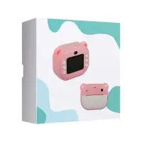 Детский мини принтер с камерой, для печати, модель LPR-21, Туре-С, лента, с ремешком, розовый