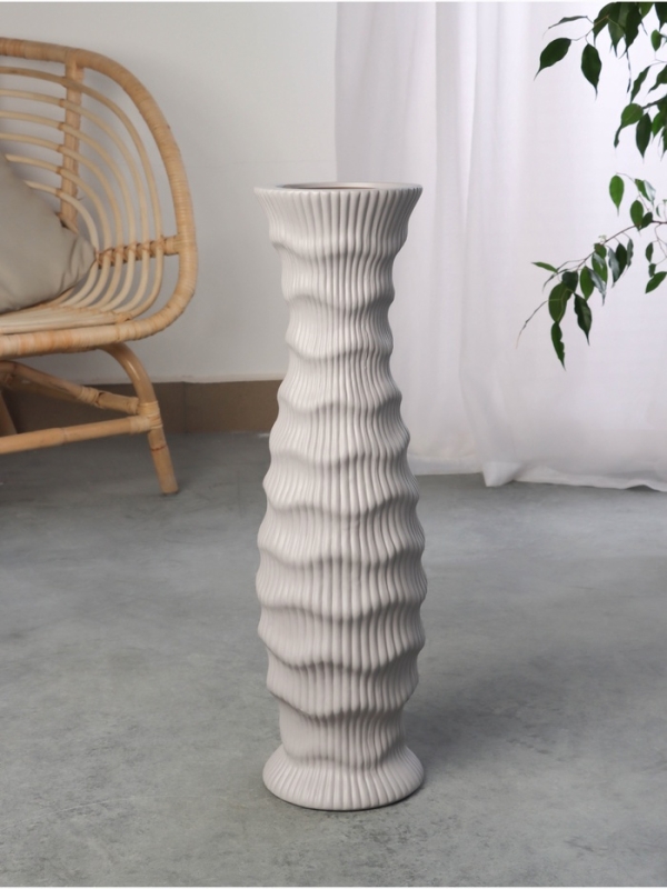 Ваза керамика напольная Ваза керамика напольная "Каро" 58х13 см, серый