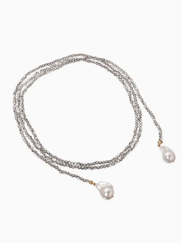 Бусы бисерные с подвесами жемчуг &laquo;Нить стекла&raquo;, L=120 см, №2, серые