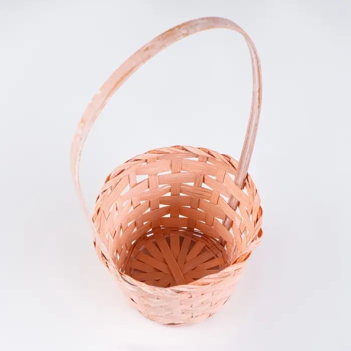 Корзина плетёная 13&times;9.5/28 см, персиковый, бамбук