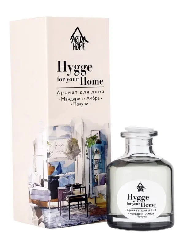 Диффузор ароматический с палочками Hygge Home Мандарин, Амбра, Пачули, 50 мл