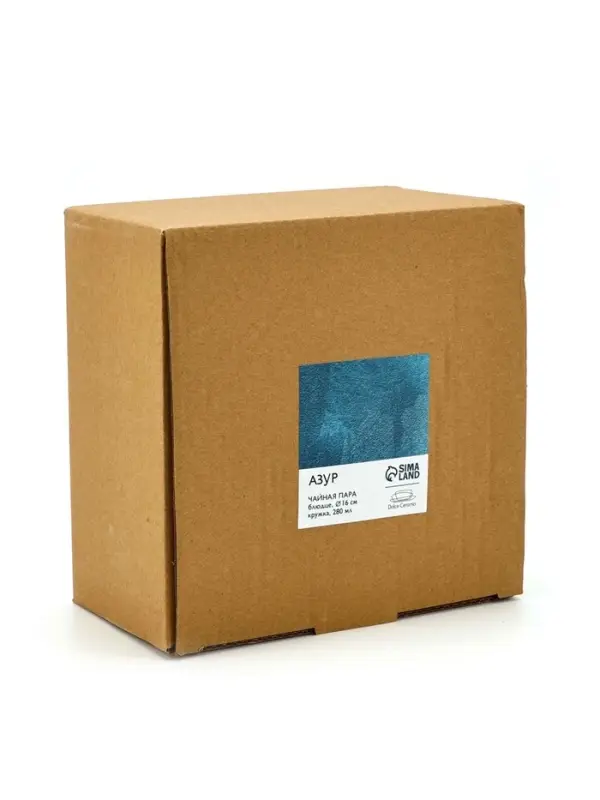 Чайная пара &laquo;Азур&raquo;, 2 предмета, кружка 280 мл, блюдце d=16 см, Dolce Ceramo