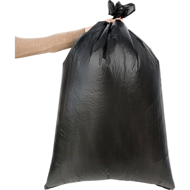 Мешки для мусора ПВД 120л 65х105см 50мкм черные 10шт/рул Элементари