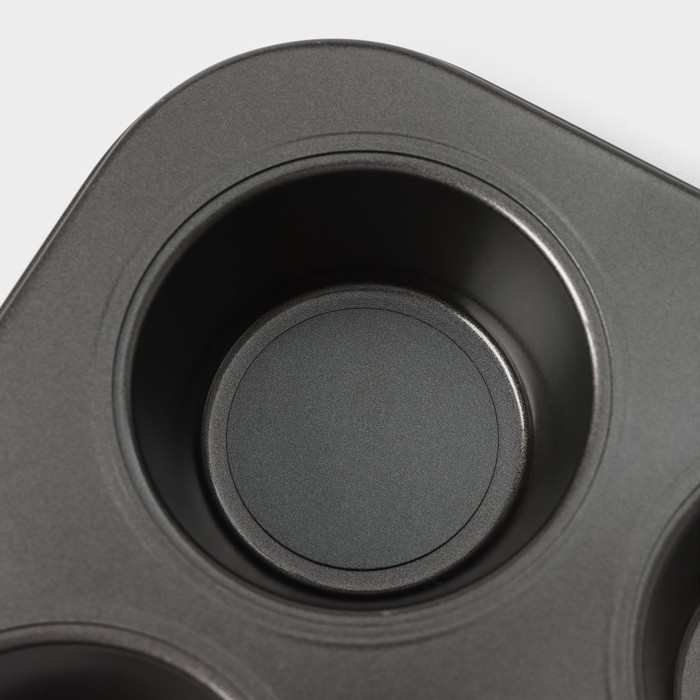 Форма для выпечки Доляна «Жаклин. Круг», 26×18×3 см, 6 ячеек, съёмное дно, антипригарное покрытие, цвет чёрный Форма для выпечки Доляна «Жаклин. Круг», 26×18×3 см, 6 ячеек, съёмное дно, антипригарное покрытие, цвет чёрный