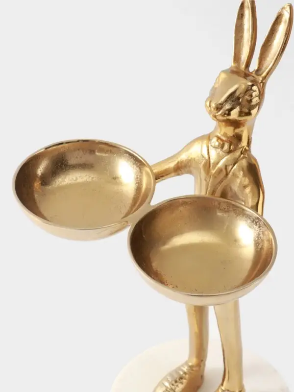 Конфетница двойная &laquo;Кролик угощает&raquo;, 19&times;26&times;48 см, алюминий