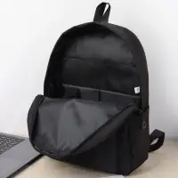 Рюкзак школьный на молнии, с карманами, однотонный, размер 28&times;11&times;40 см, чёрный