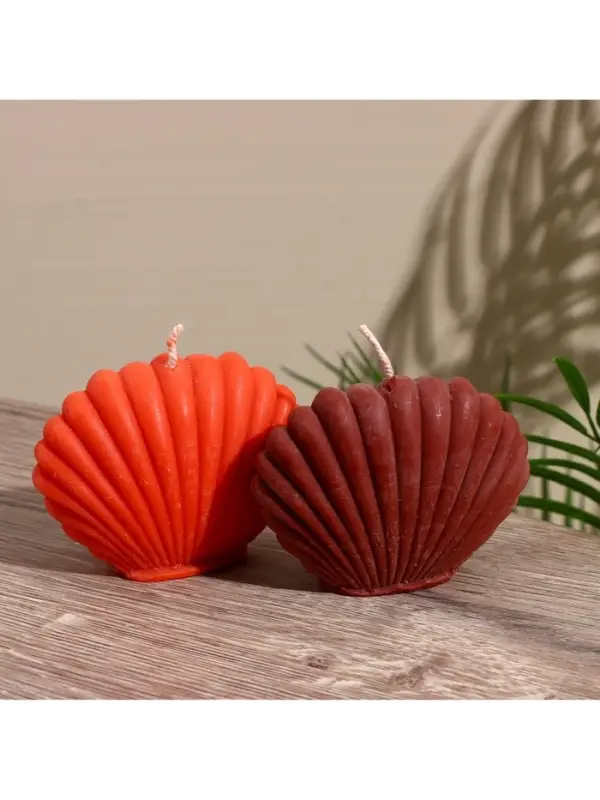 Свеча "Ракушка малая" 9х4х7,5 см, соевый воск МИКС