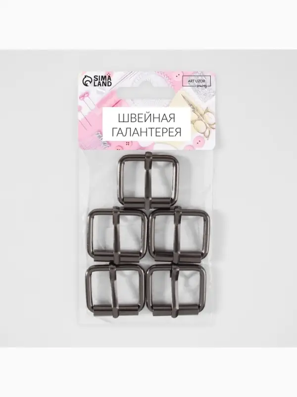 Пряжка проволочная, 3.2&times;2.8 см, 25 мм, 5 шт., цвет чёрный никель