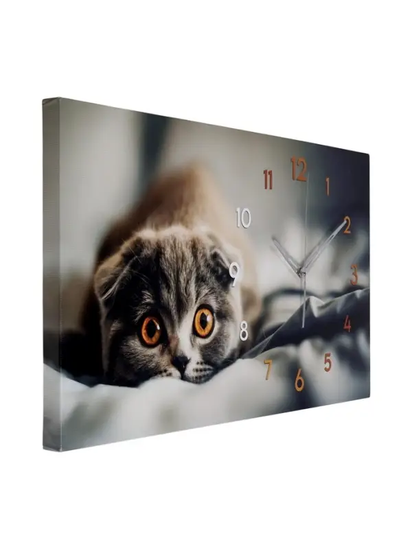 Часы-картина настенные интерьерные &laquo;Кот&raquo;, бесшумные, 35&times;60 см