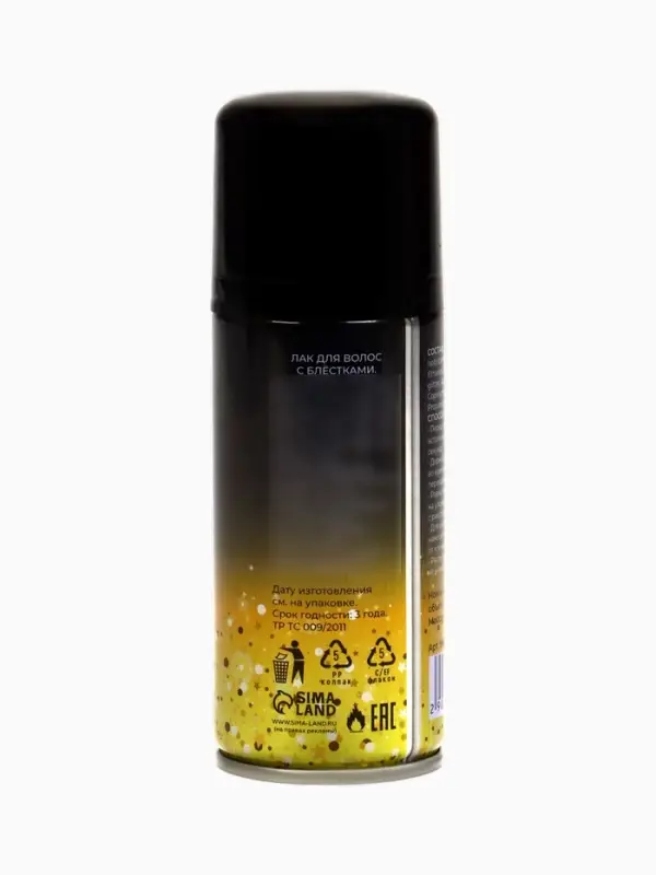 Лак для волос Secret Beauty с блестками, золото, 100 мл