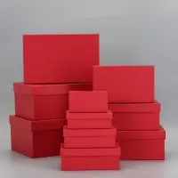 Набор коробок 10 в 1 "Красный" 30 х19 х 12 - 12 х 6,5 х 4 см Набор коробок 10 в 1 "Красный" 30 х19 х 12 - 12 х 6,5 х 4 см