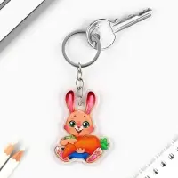 Брелок для ключей детский акриловый «Зайка», 3,5 х 10 см Брелок для ключей детский акриловый «Зайка», 3,5 х 10 см