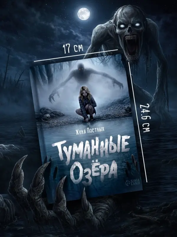 Книга в твёрдом переплёте &laquo;Туманные озёра&raquo;, мистический хоррор, 144 стр.
