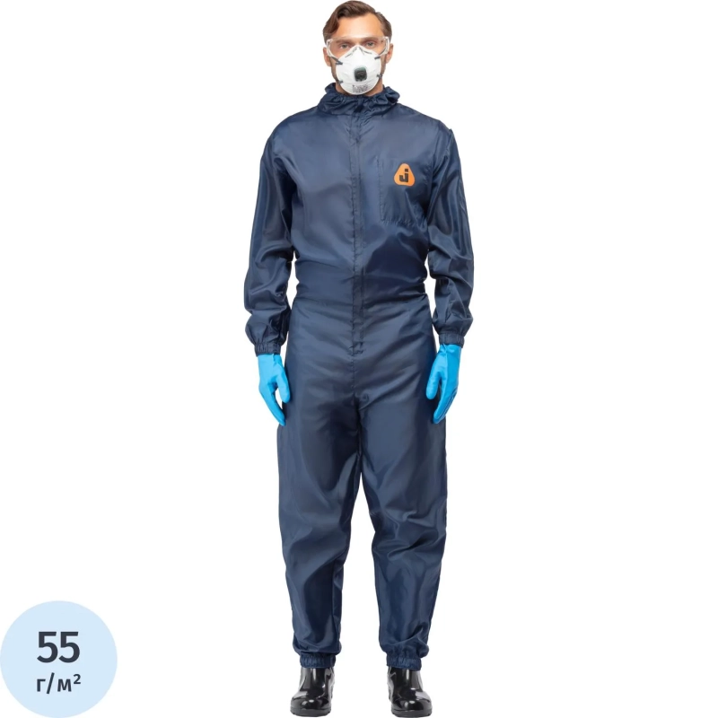 Комбинезон многоразовый защитный с капюшоном Jeta Safety JPC75b синий р. XL