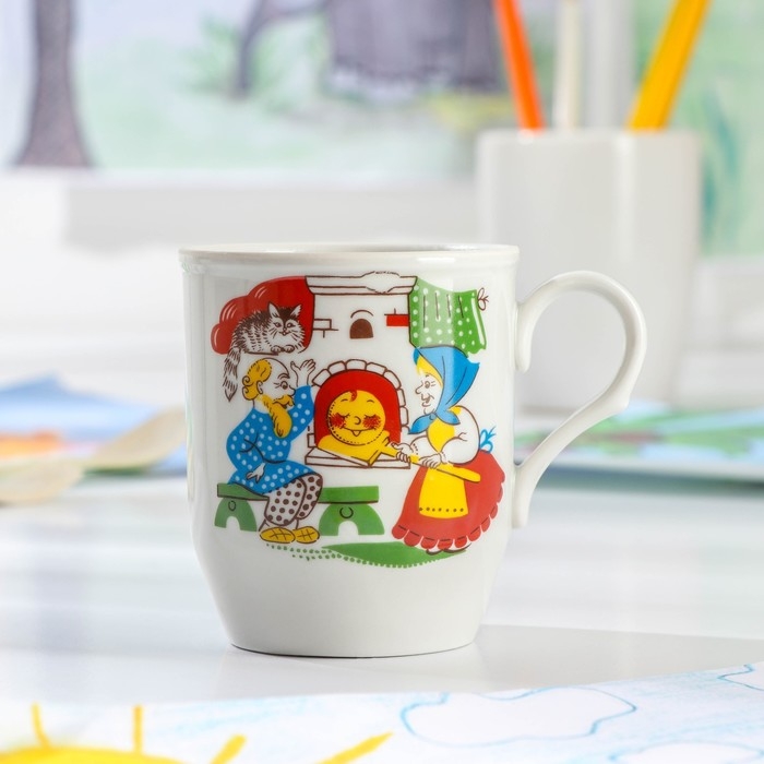 Кружка фарфоровая «Русское поле. Весёлый Колобок», 210 мл, d=7 см, рисунок МИКС Кружка фарфоровая «Русское поле. Весёлый Колобок», 210 мл, d=7 см, рисунок МИКС