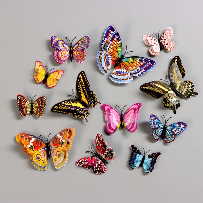 Набор наклеек интерьерных Набор наклеек интерьерных "Бабочки", светящиеся