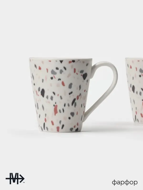 Набор кружек Magistro Terazzo, 350 мл, 2 шт., фарфор, белый