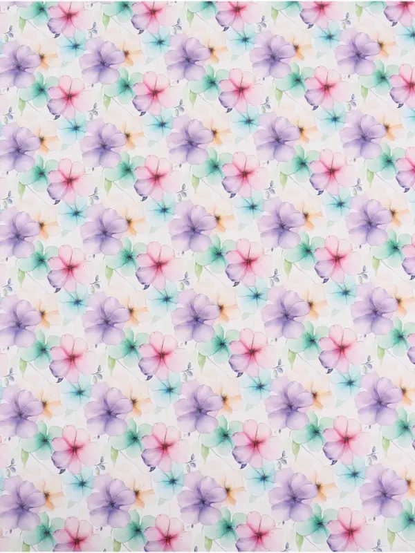 Бумага упаковочная глянцевая &laquo;Цветы&raquo;, 70&times;100 см