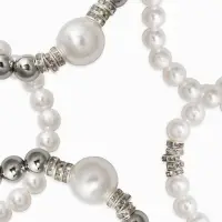 Браслет "Стильный жемчуг" (набор 5шт), №8/16, цвет белый в серебре