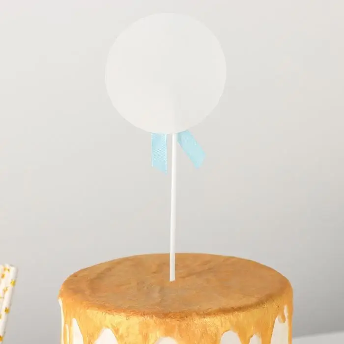 Набор топперов для торта &laquo;С днём рождения&raquo;, 4 шт, 26&times;11,5 см, цвет голубой