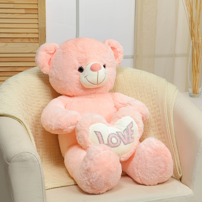 Мягкая игрушка «Мишка», с сердцем, 80 см, цвет розовый Мягкая игрушка «Мишка», с сердцем, 80 см, цвет розовый