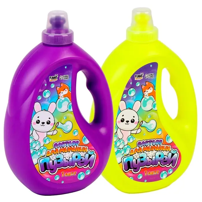 Раствор для мыльных пузырей Funny toys, 1000 мл, МИКС