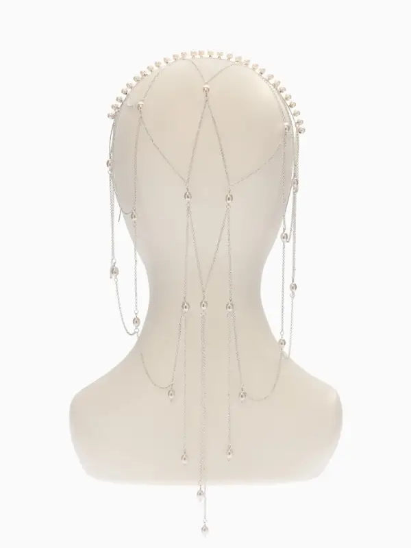 Украшение для волос  Украшение для волос "Паутина" 44см, цвет белый в серебре