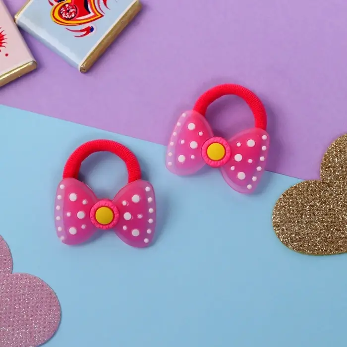 Резинки для волос «Крошка», набор 2 шт., бантик, 3 см, розовые Резинки для волос «Крошка», набор 2 шт., бантик, 3 см, розовые