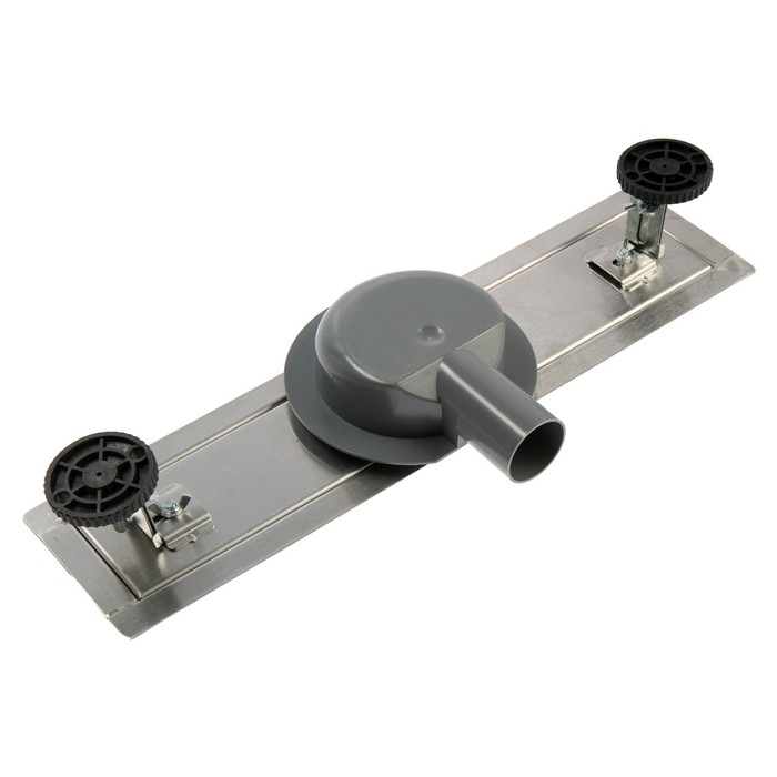 Трап ZEIN engr, c флaнцeм свободного вращ 360°, 7*40 см, d=40/50 мм, нерж сталь, сатин