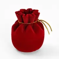 Футляр под серьги, кольцо &laquo;Мешочек подарочный&raquo;, бархатный, 5.5&times;4.6 см, красный