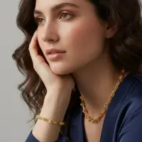 Набор 2 предмета: цепь, браслет &laquo;Узел&raquo;, 20, 40 см, медь, цвет золото