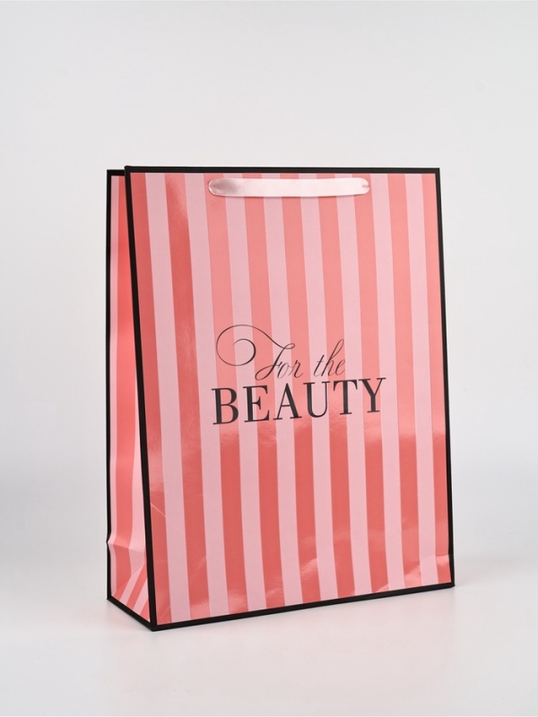 Пакет подарочный, упаковка, «Красота», полоска, L. 31 × 40 × 11,5  см