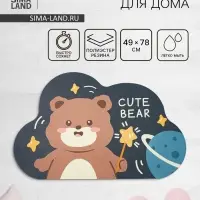 Коврик диатомитовый Доляна Cute Bear, влаговпитывающий, 49&times;78 см, серый