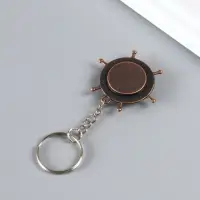 Брелок для ключей на кольце &laquo;Штурвал с компасом&raquo;, металл, 3.5&times;3.5&times;0.7 см