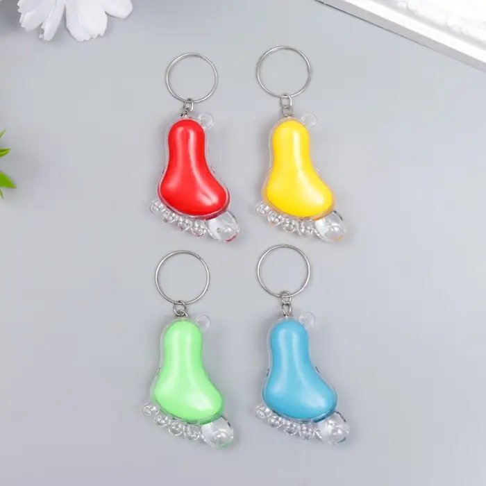 Фонарик брелок для ключей на кольце «Ножка», МИКС Фонарик брелок для ключей на кольце «Ножка», МИКС