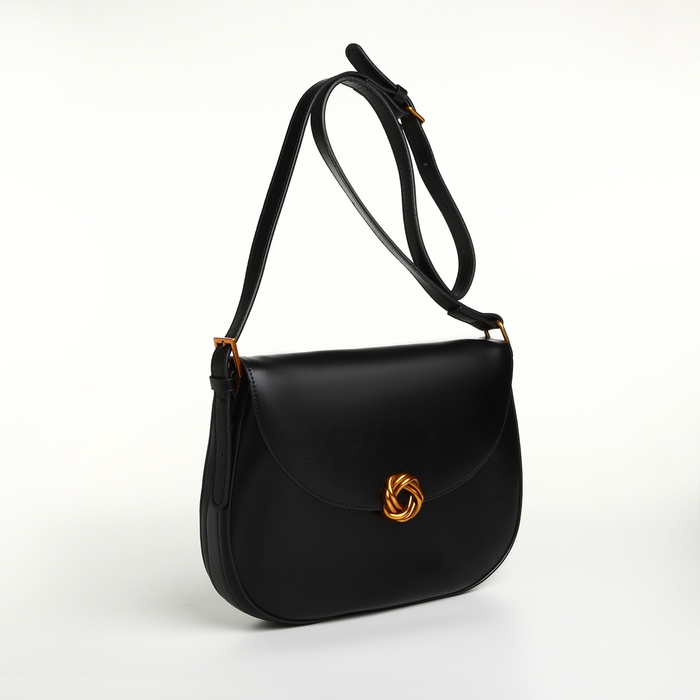 Сумка женская на клапане TEXTURA, средний размер, цвет чёрный Сумка женская на клапане TEXTURA, средний размер, цвет чёрный